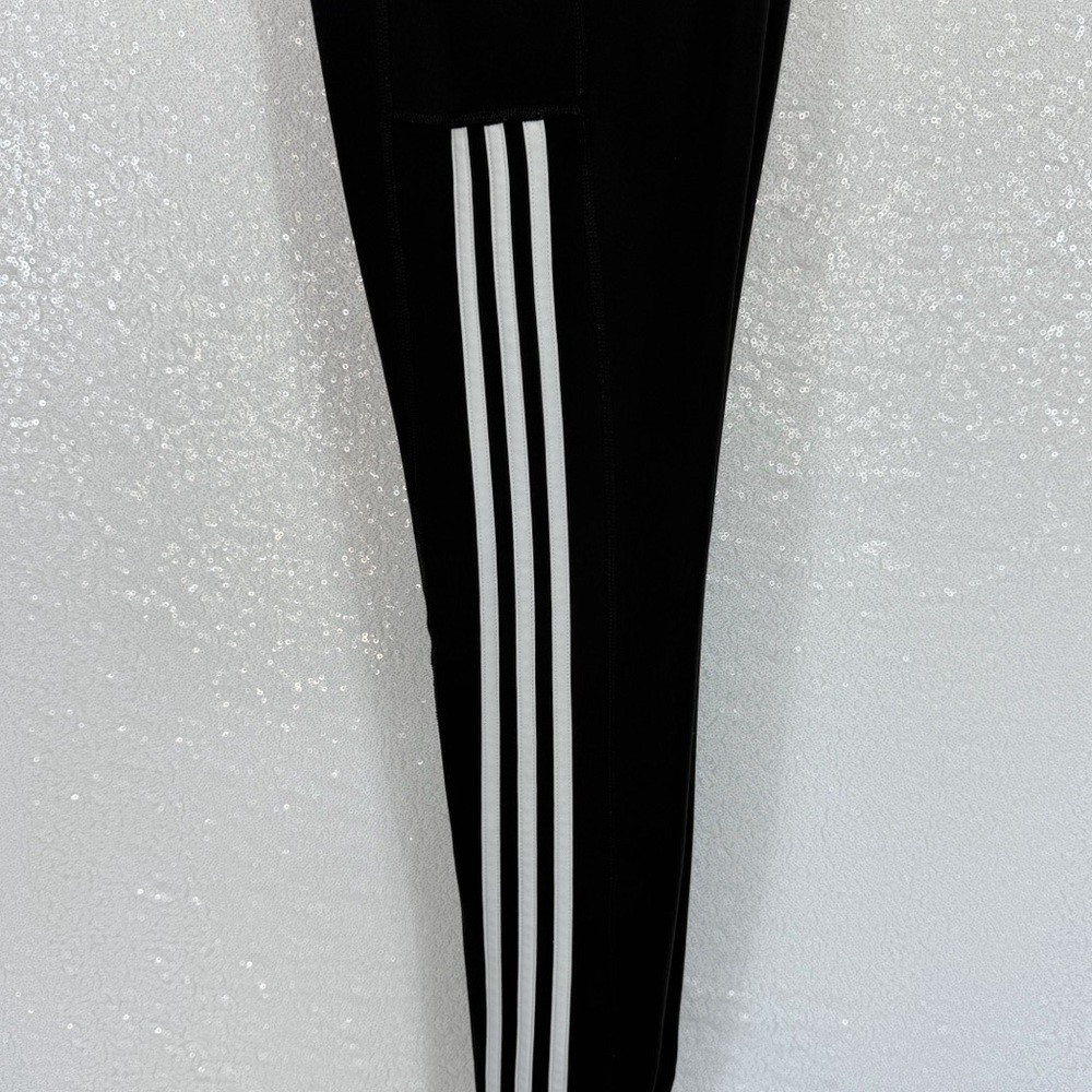 Adidas Aeroready Black 3-Stripes High-Rise Pocket Leggings Size Medium - Picture 6 of 11